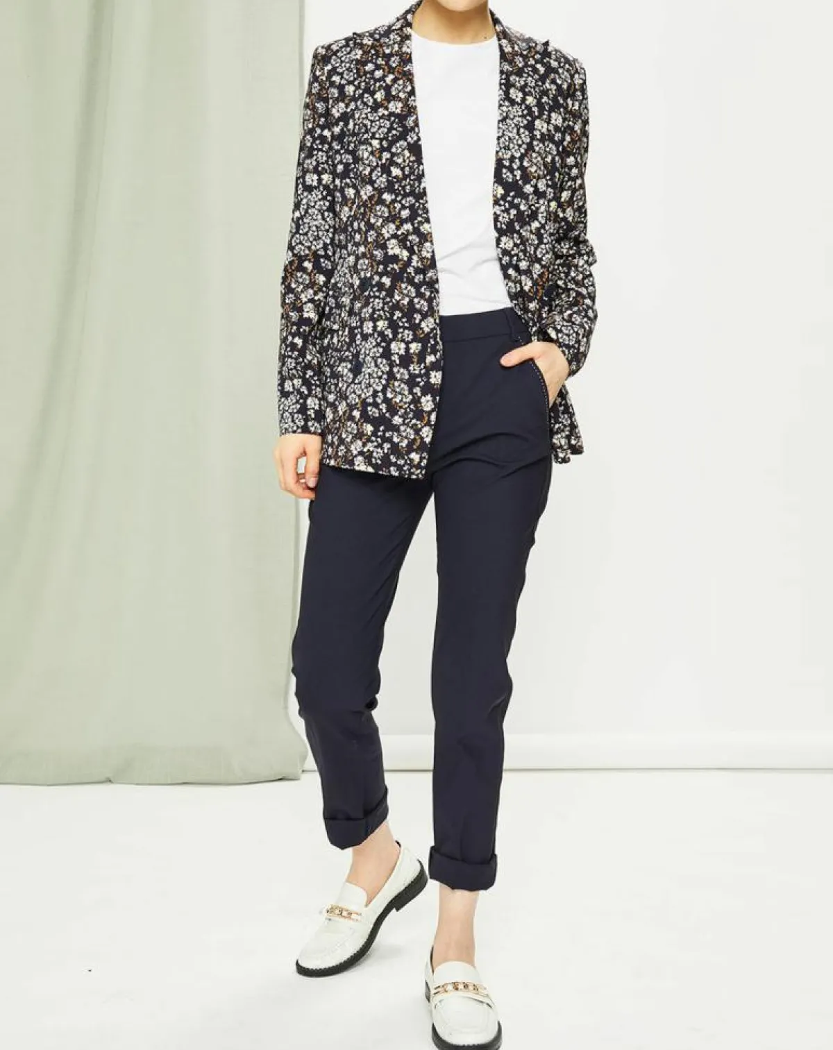 MaxMara Vestes, Blousons|Veste Strenna imprimée bleu marine