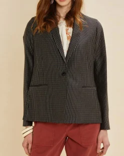 Chloé Stora Vestes, Blousons|Veste Umami rayée noire